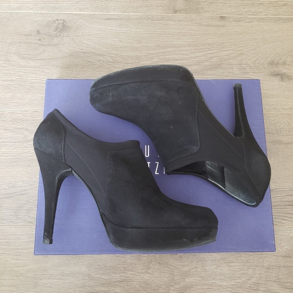 Stuart Weitzman Hold Me Booties in Black - Picture 2 of 7